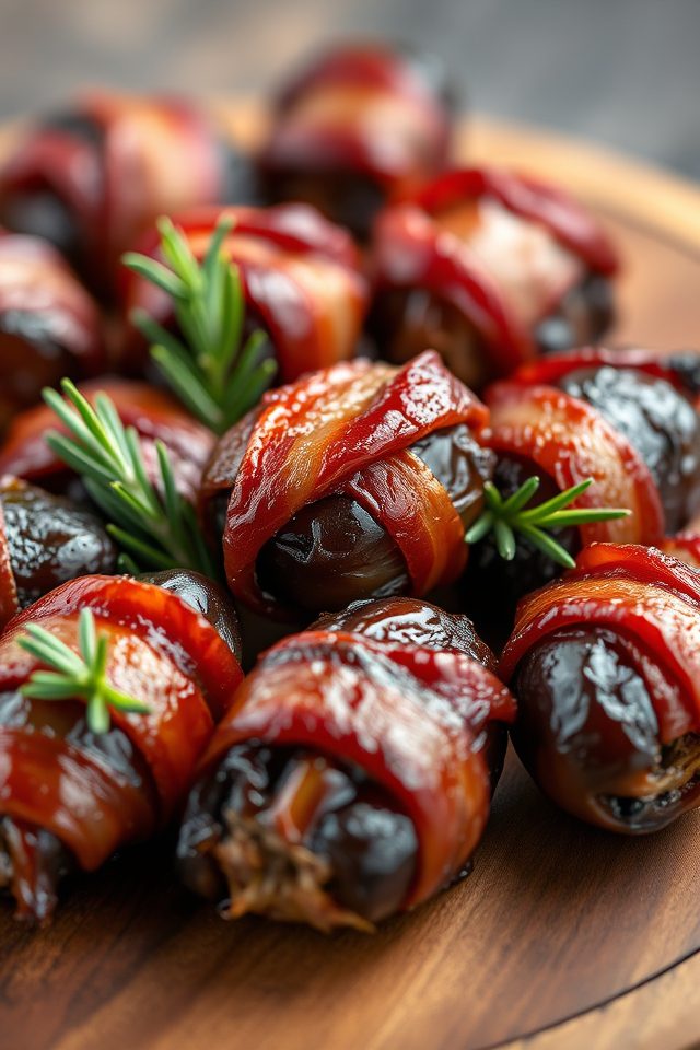 bacon wrapped date appetizers