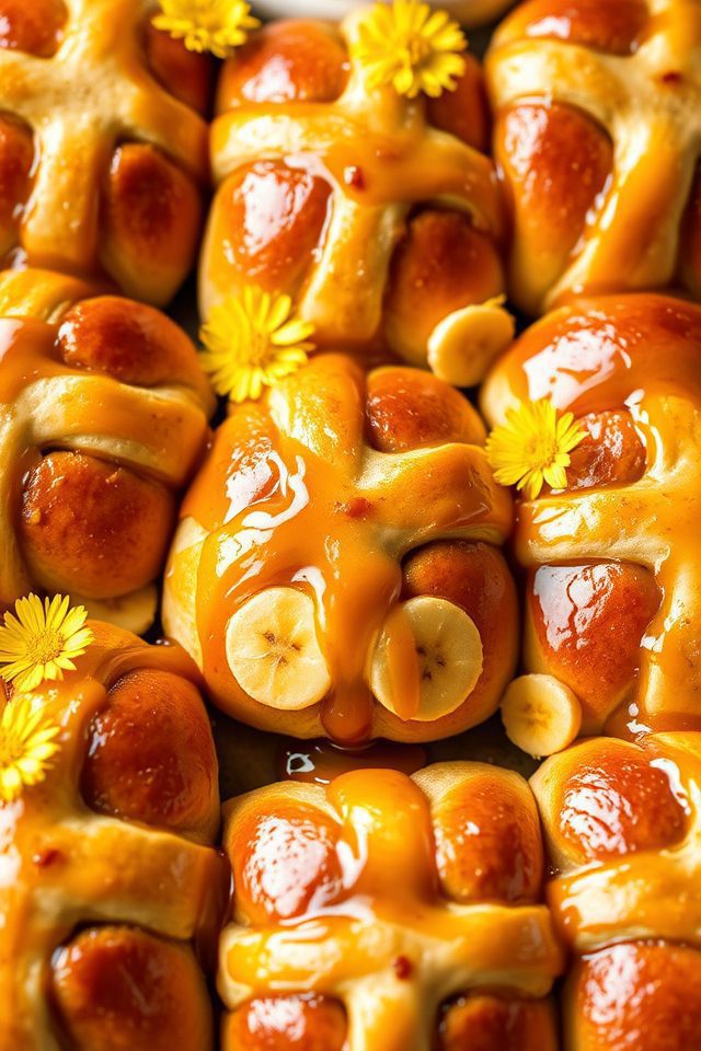 banana infused glazed hot buns