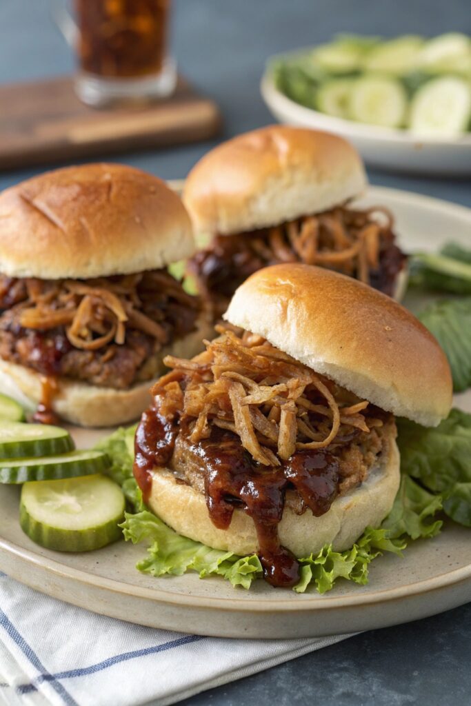 slow cooked bbq pork sliders