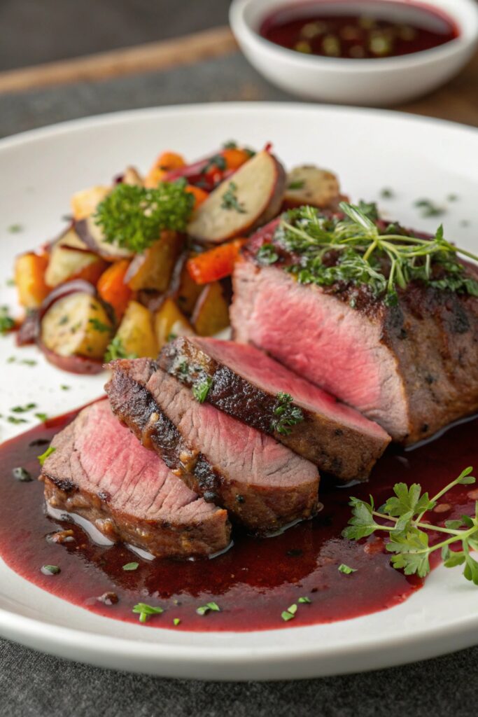 luxurious beef with pinot