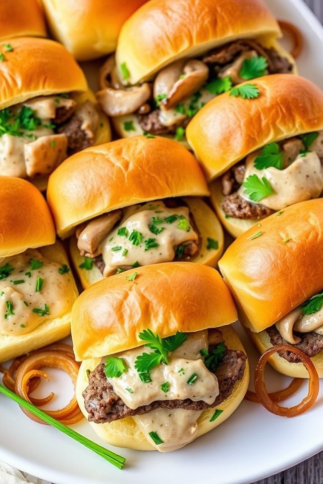 beef sliders with mushrooms