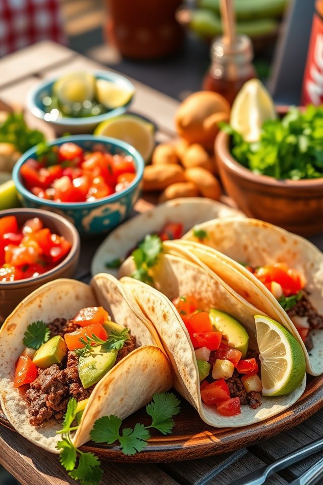beef tacos with salsa