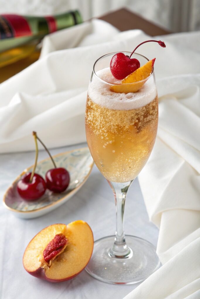 refreshing peach beer cocktail