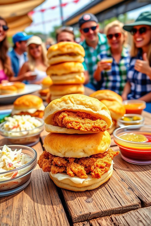bite sized chicken biscuit sliders