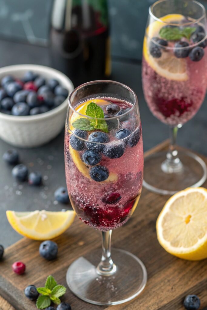 blueberry lemon sparkling cocktail