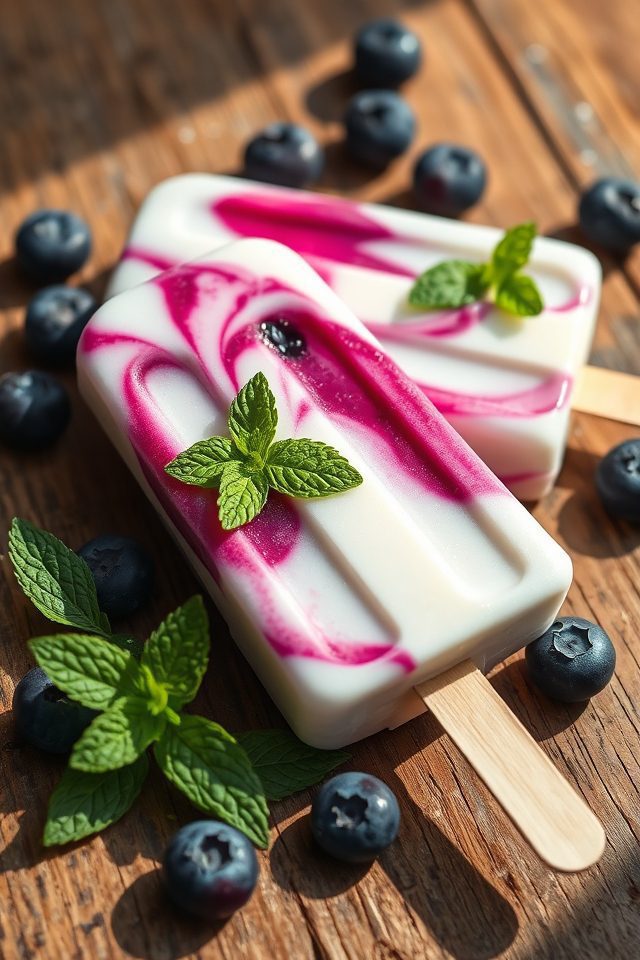 blueberry coconut cream popsicles