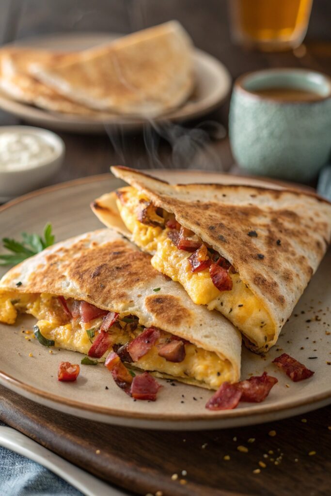 breakfast quesadilla with bacon
