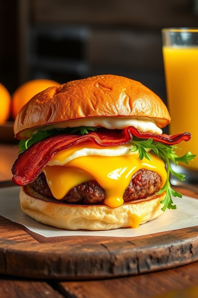 breakfast burger with egg