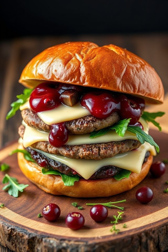 brie and cranberry burger upgrade