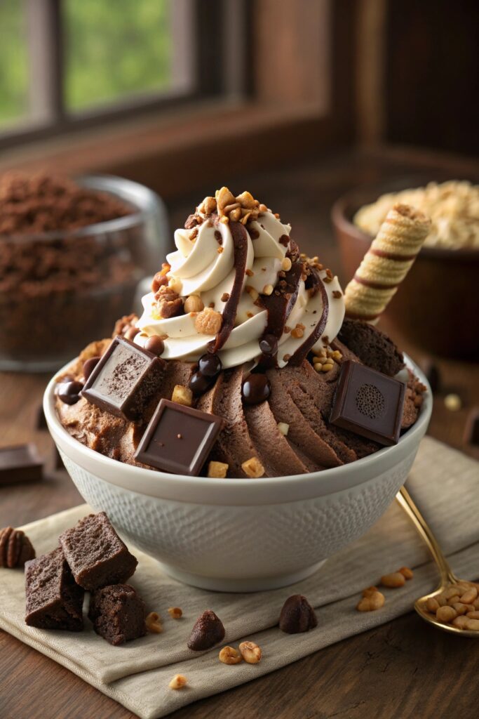 chocolate brownie custard delight