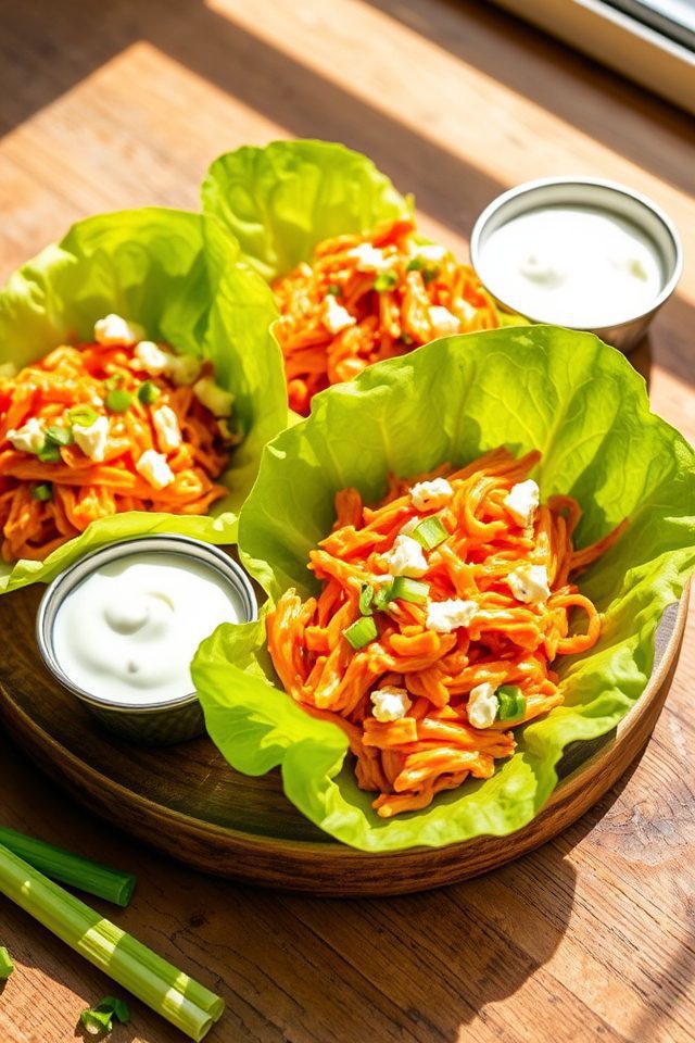 buffalo chicken lettuce wraps