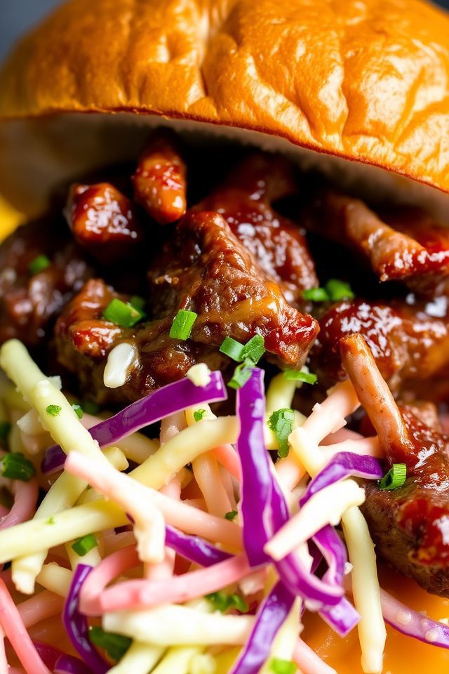 burnt ends with coleslaw