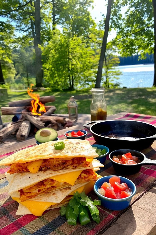 campfire friendly customizable quesadillas