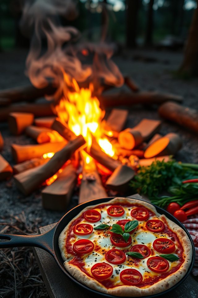 campfire pizza fun time