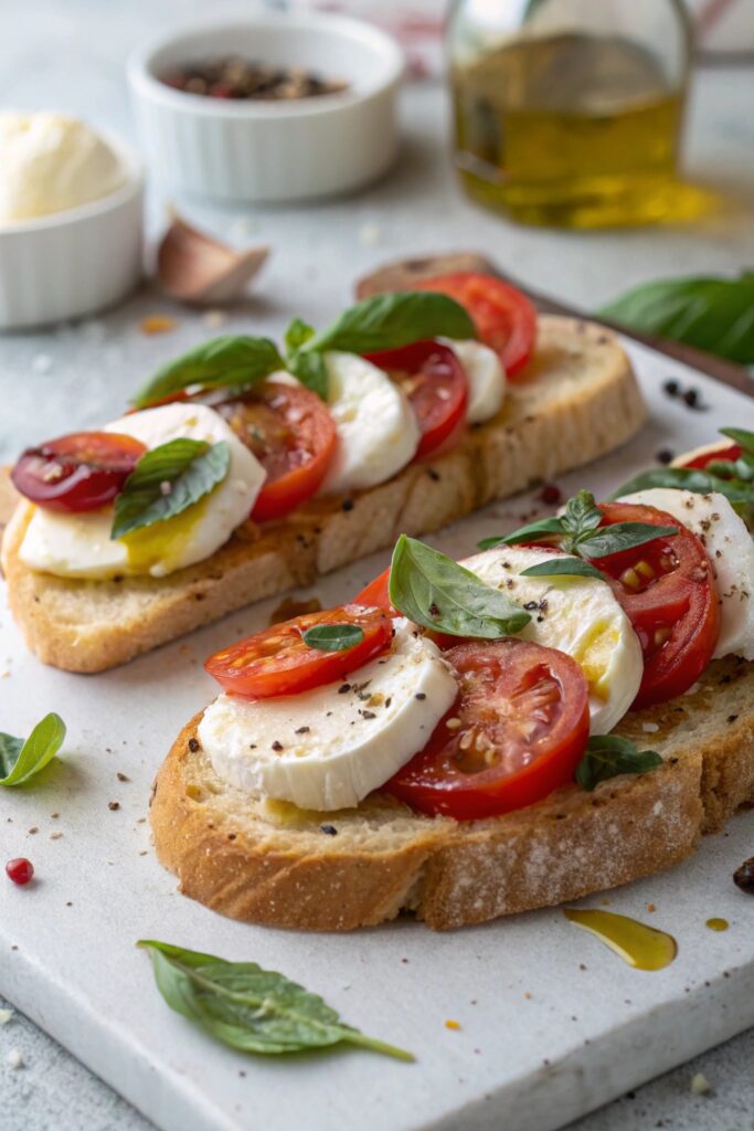 caprese inspired cheese toast