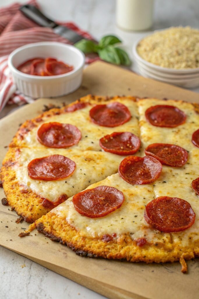 gluten free cauliflower pizza delight