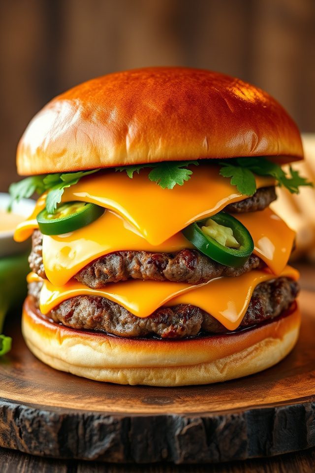 cheddar jalape o burger fusion