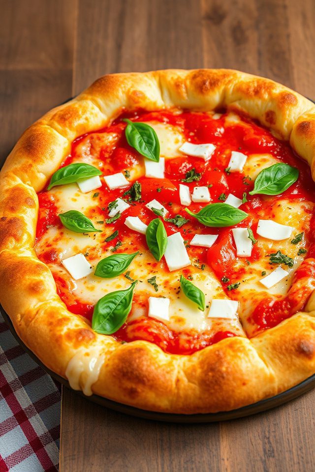 cheese filled pizza crust delight