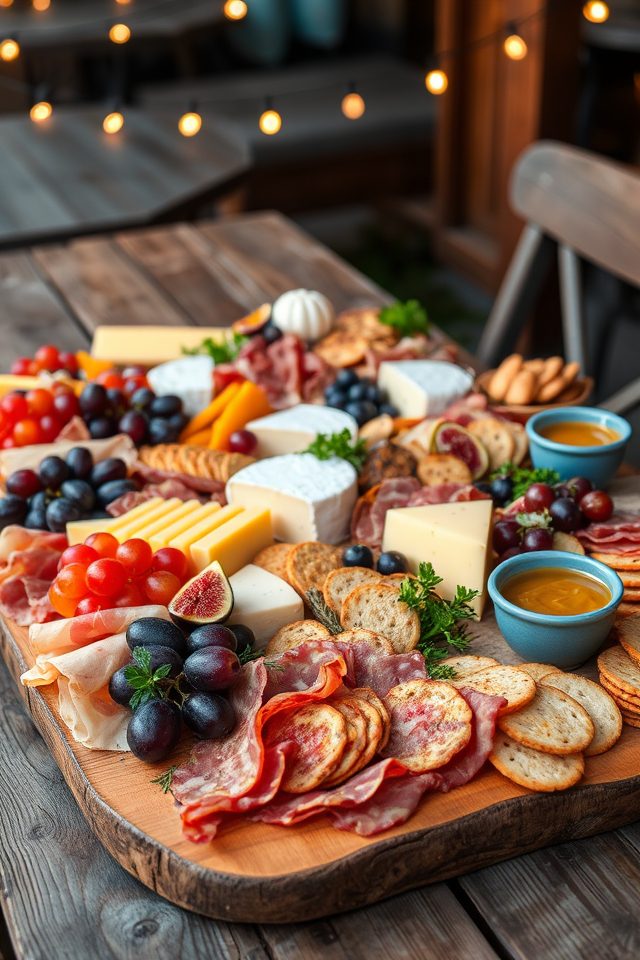 cheese meats fruits sharing