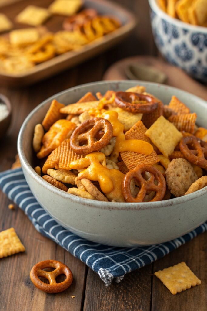cheesy crunchy snack mix