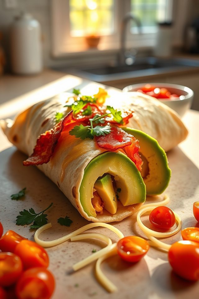 cheesy breakfast burrito recipe