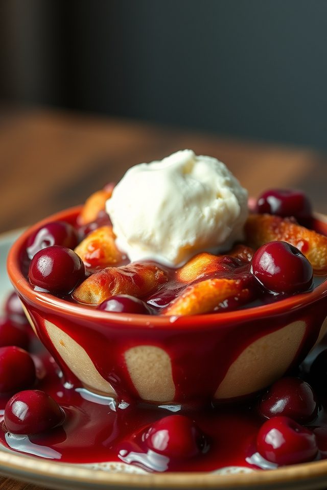 cherries jubilee bread pudding