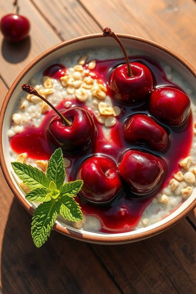 cherries jubilee oatmeal delight