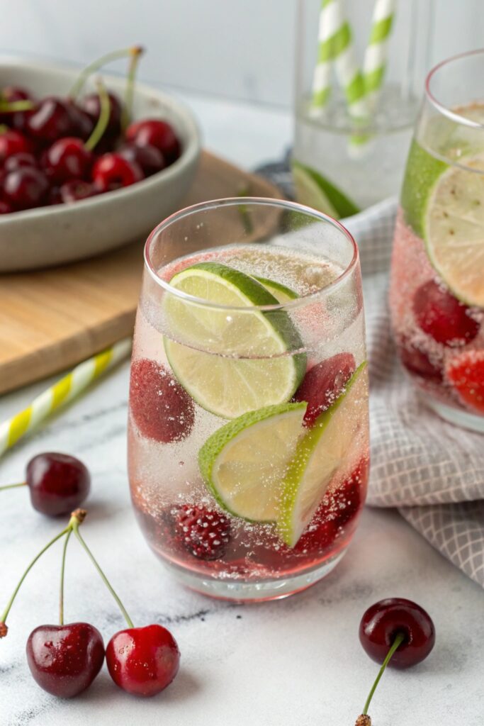 vibrant cherry lime cocktail