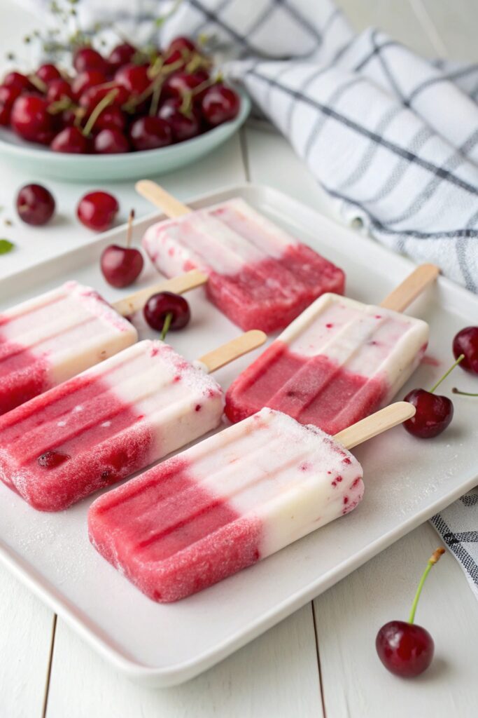 cherry yogurt probiotic popsicles