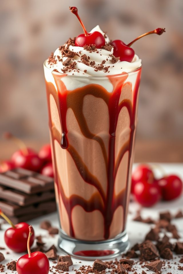 cherry chocolate milkshake delight