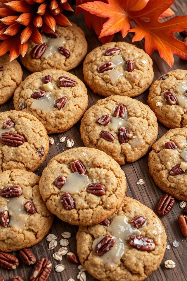 chewy pecan oat cookies