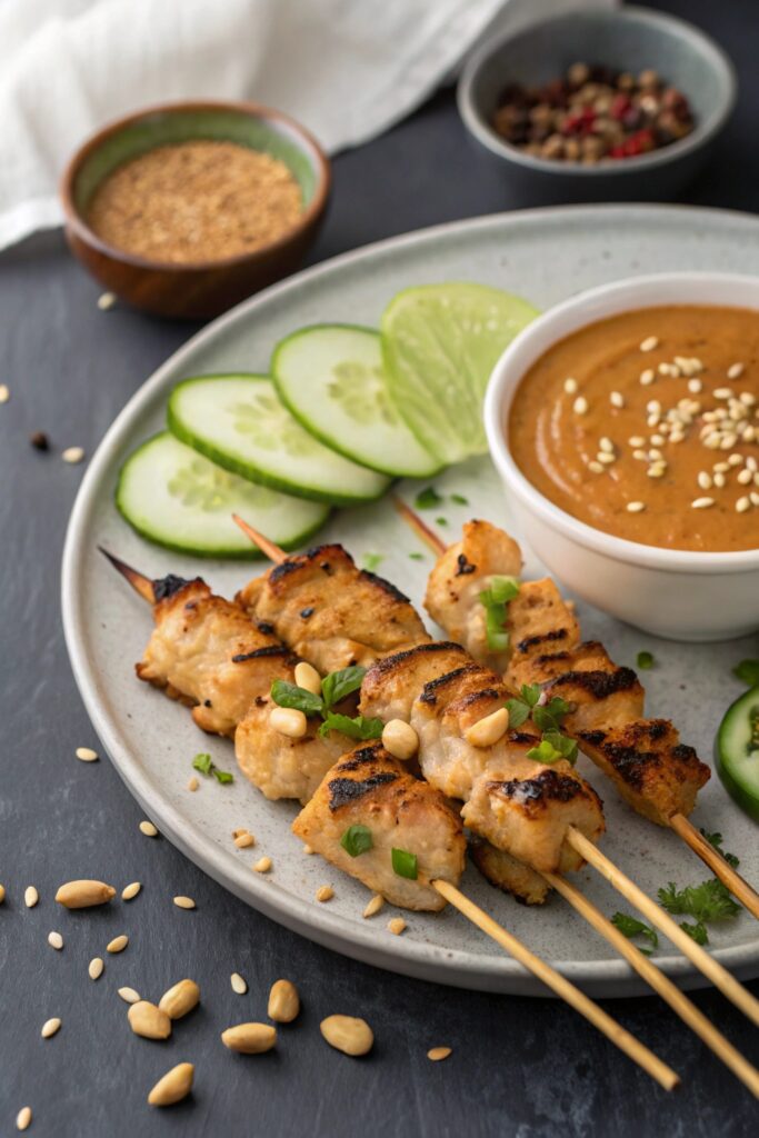 grilled chicken with peanut sauce
