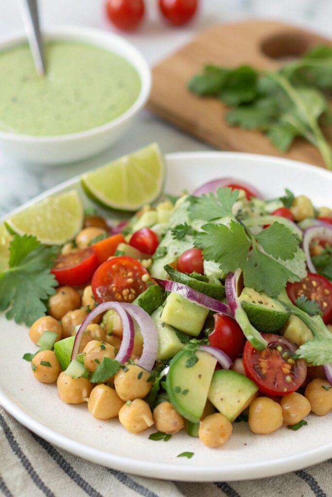 chickpea salad with dressing