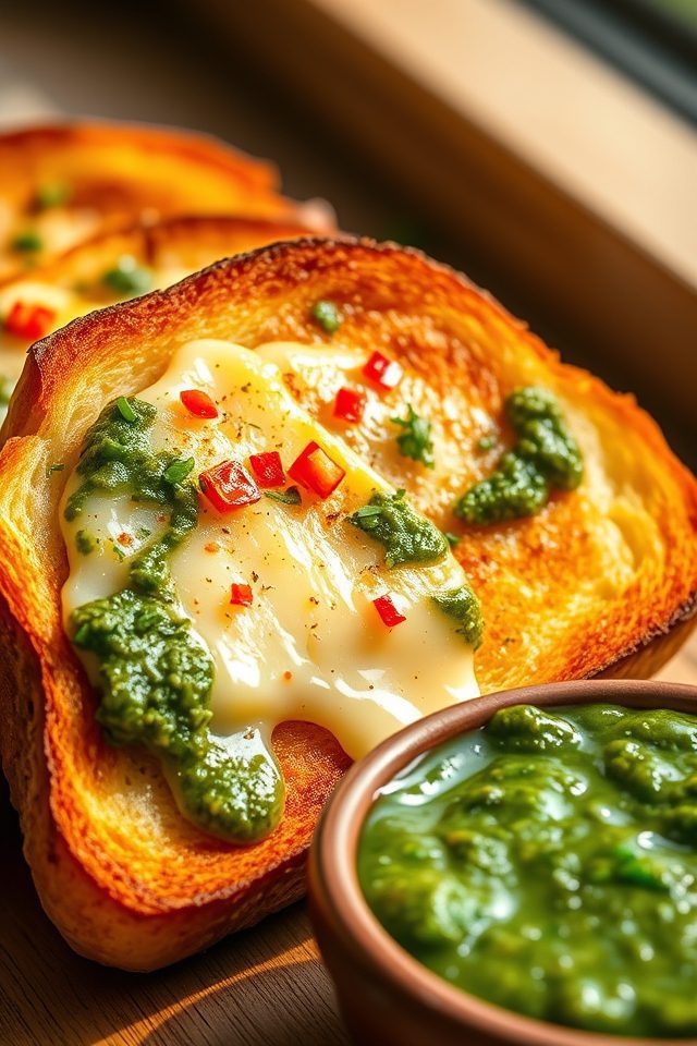 chimichurri provolone cheese toast