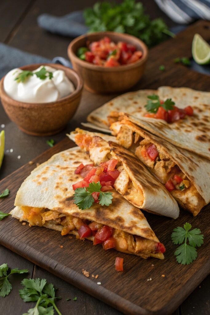 cheesy smoky chicken quesadillas