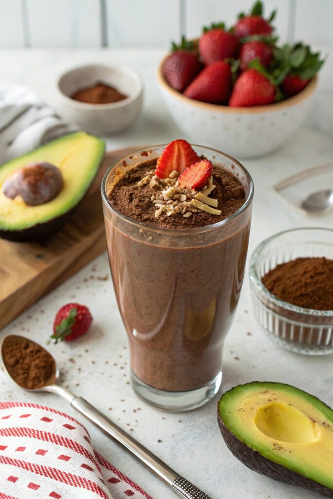 creamy chocolate avocado smoothie