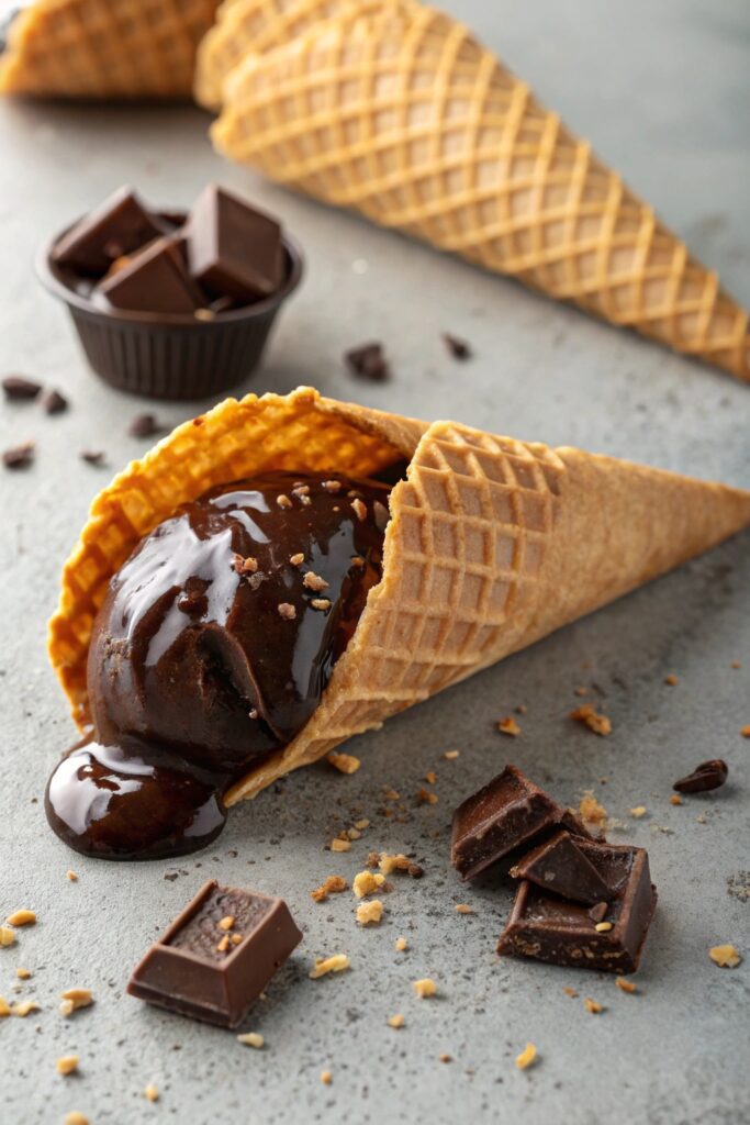 chocolate dipped waffle cone