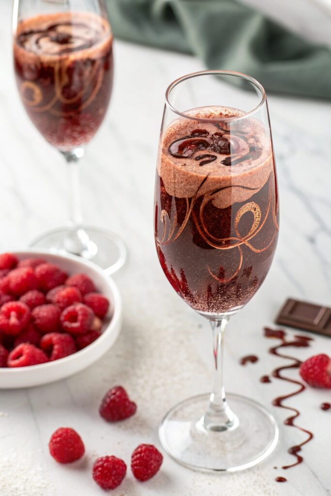 chocolate raspberry prosecco delight