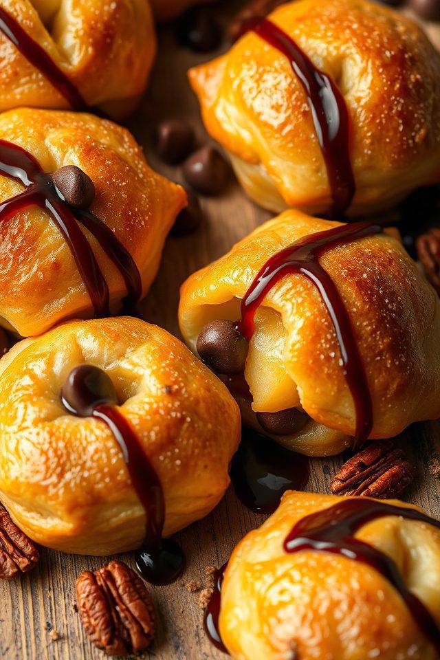 chocolate filled apple dumplings