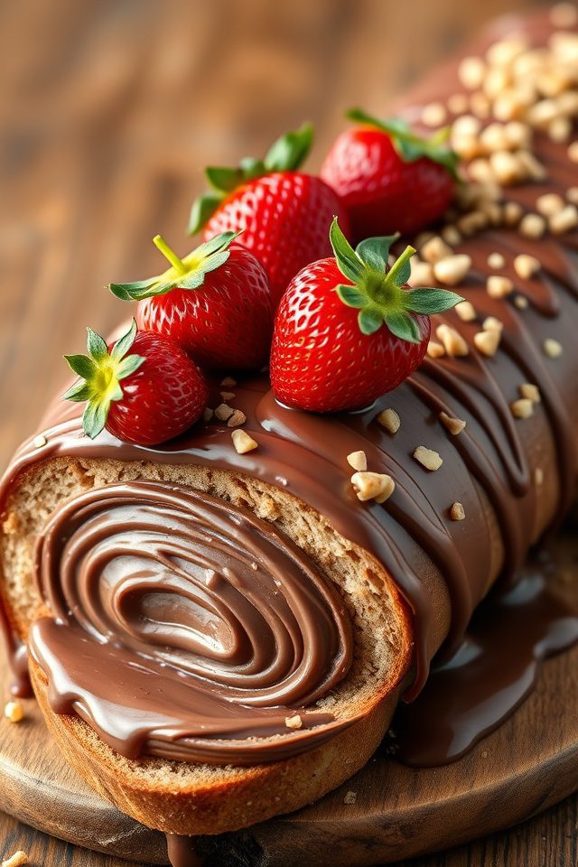 chocolate hazelnut strawberry snack