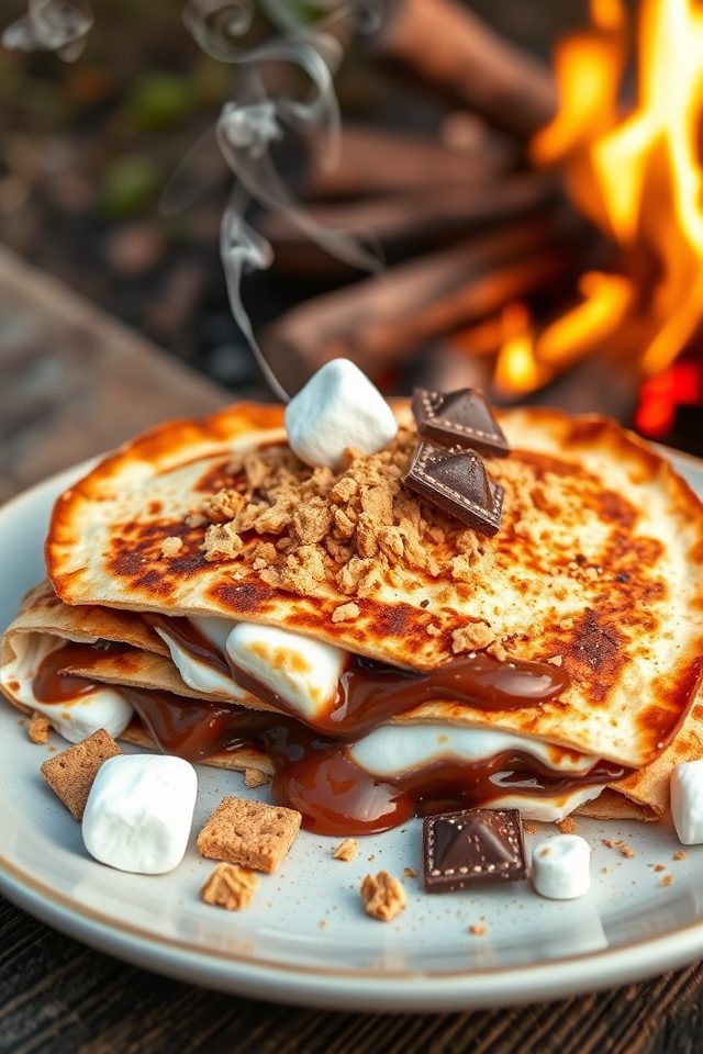 chocolate marshmallow dessert quesadilla