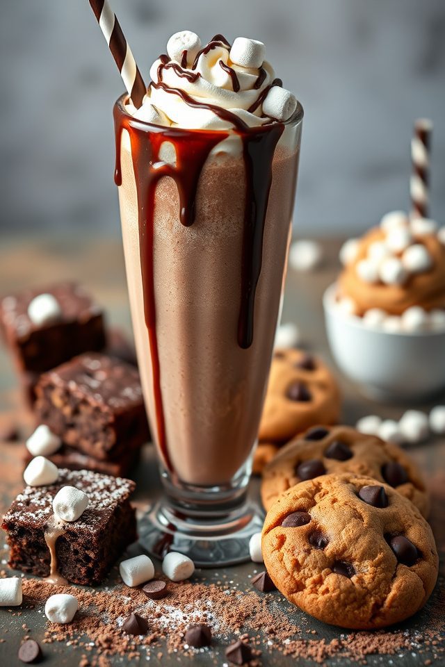chocolate milkshake with cookies