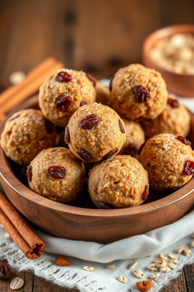 cinnamon raisin energy bites