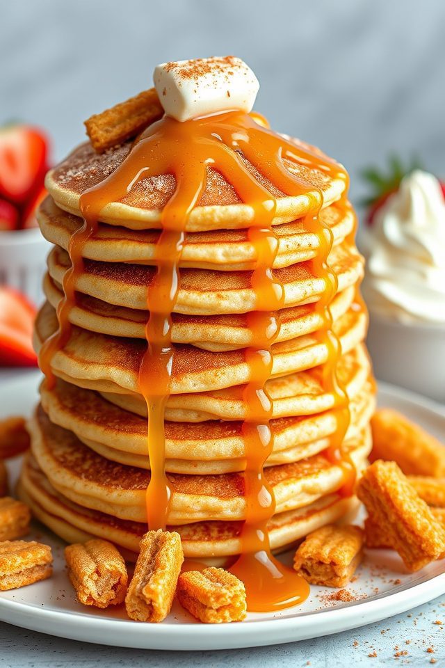 cinnamon sugar coated pancakes