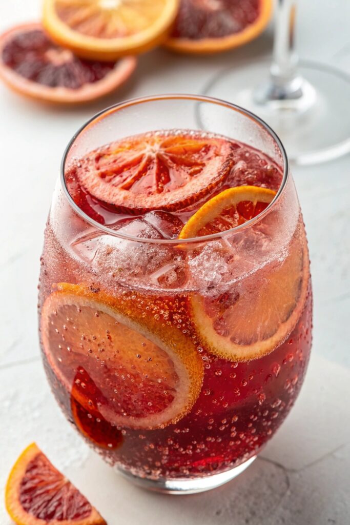 citrus infused sparkling red cocktail