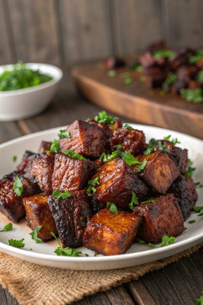 smoked sauced tender brisket bites
