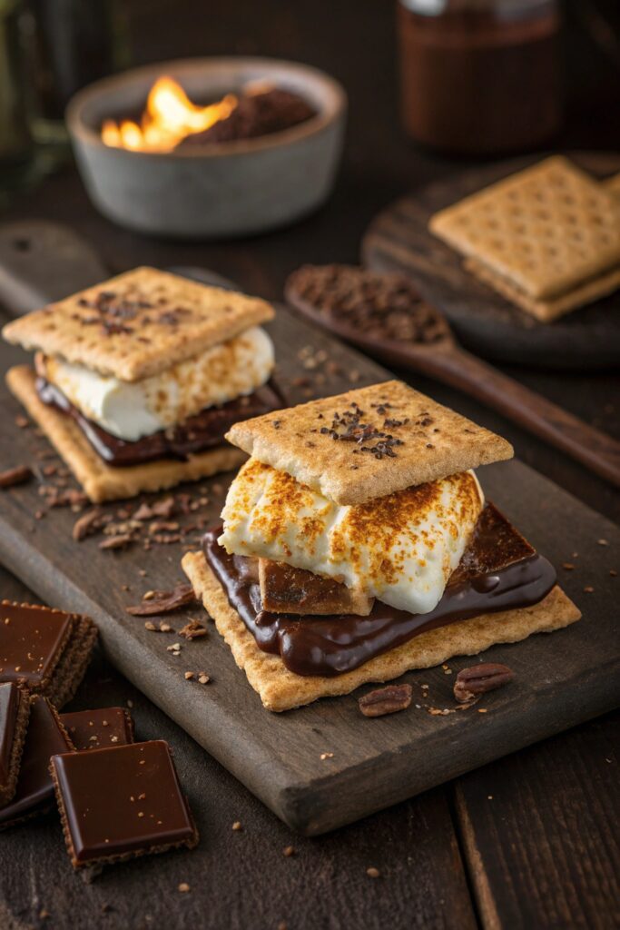 gooey marshmallow chocolate sandwich