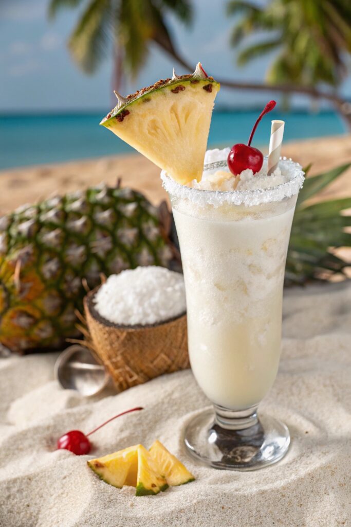 tropical coconut pineapple cocktail