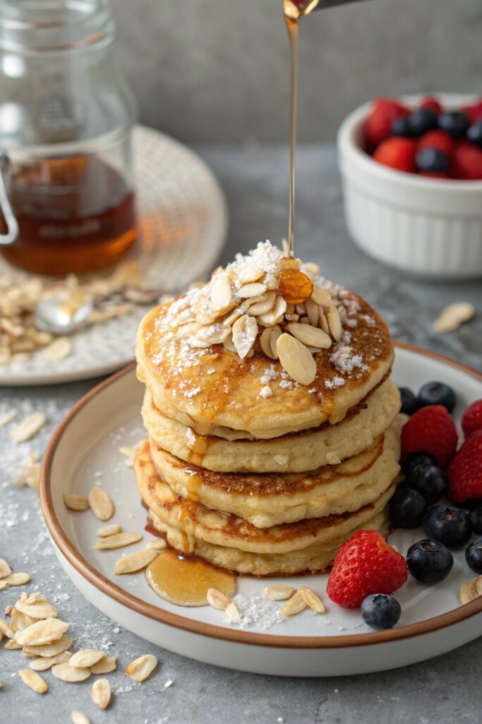 tropical coconut almond pancakes