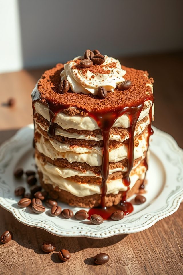 coffee flavored ice cream layers